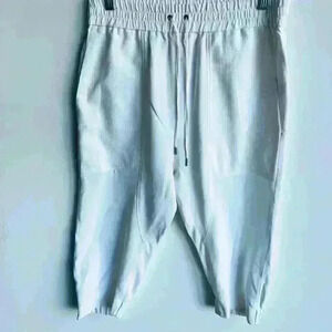 Helmut Lang White Crop Jogger Pants